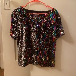 Rainbow sequin shirt
